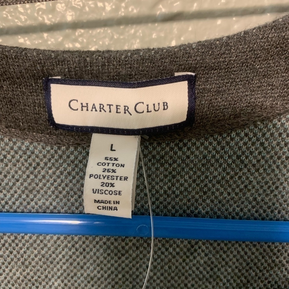 Charter Club Color Block Cardigan Size Large - Picture 3 of 3